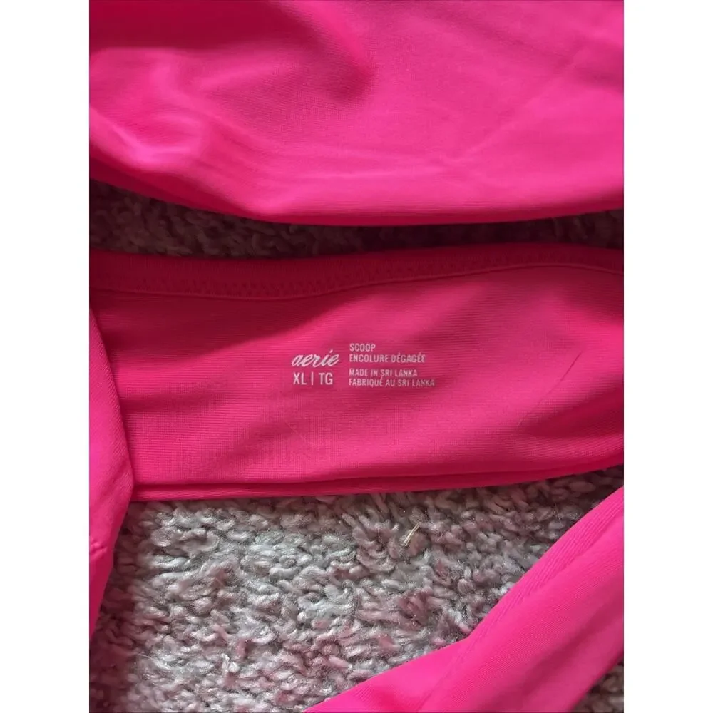 Aerie Women's Hot Pink Wrapped Bikini Top Size XL